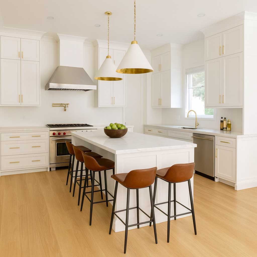 Sàn gỗ châu âu phòng bếp